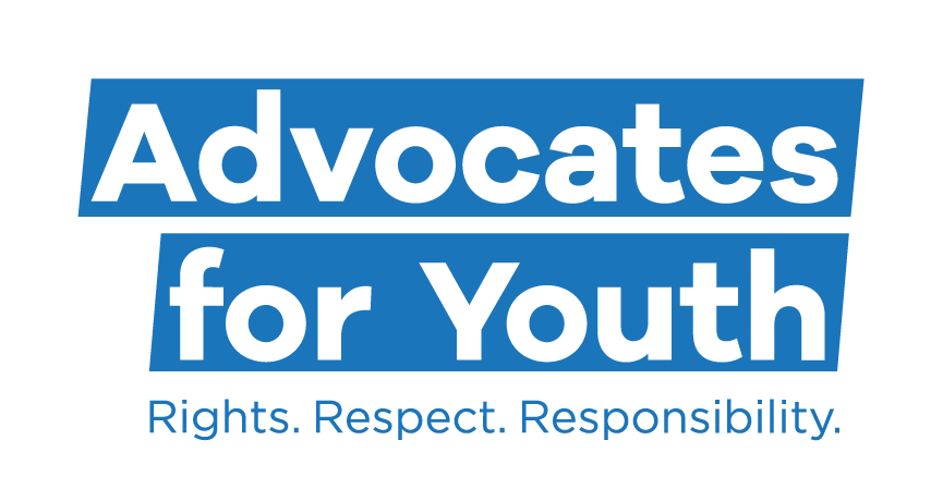 Advocates for Youth logo - white text on blue background
